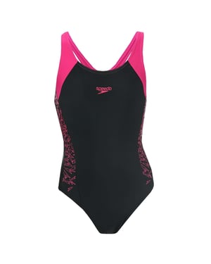 Flickmodell Speedo Junior Splice MSBK Baddräkt i svart rosa