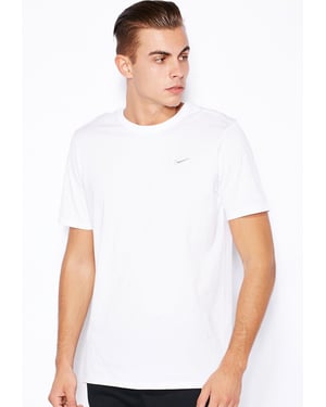 Nike Mens T Shirt With Embroidered Swoosh White