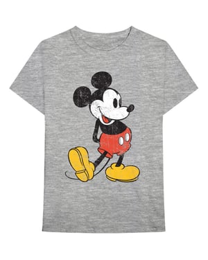 Disney Unisex Adult Mickey Mouse Vintage Cotton T-Shirt (Grey)