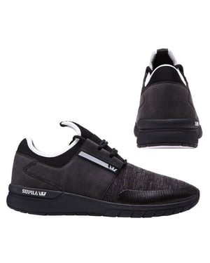 Supra Flow Run Lace Up Heren Casual Hardlooptrainers Zwart Grijs 08021 957 B88D