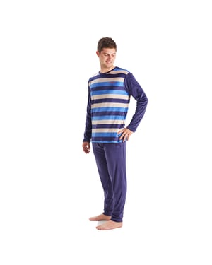 Men's long-sleeved round-neck velvet pajamas MU3