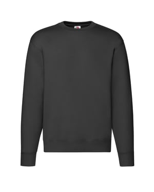Fruit of the Loom Heren Premium Ingelegd Sweatshirt (Zwart)