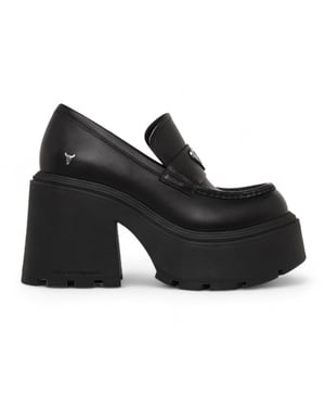 Windsor Smith Zwarte Leren Plateauschoenen - Spolied