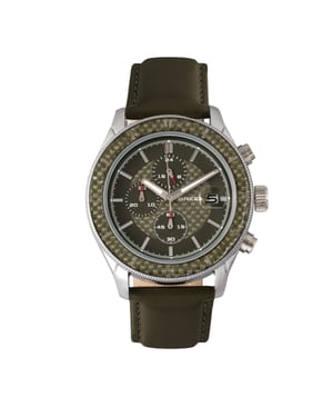 Breed Maverick chronograaf horloge met leren band en datum