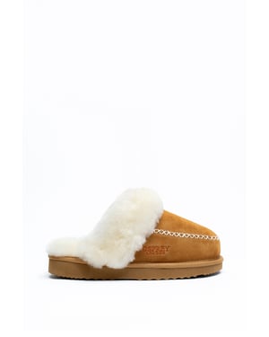 Osprey London Dames 'The Celeste' Kastanje Suède Pantoffel
