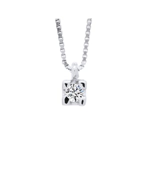 Ketting Diamond Solitaire 0030 Cts White Gold