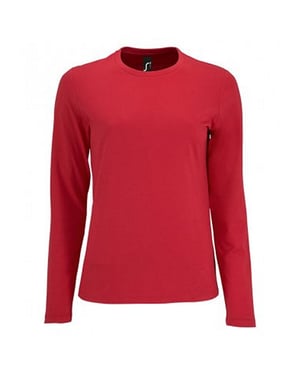 SOLS Dames/dames Keizerlijk T-Shirt met lange mouwen (Rood)