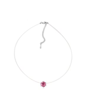 Osynligt halsband - silver och rosa