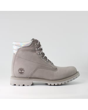 Timberland Waterville Grey Nubuck Leather Womens Lace Up Boots A2ADF