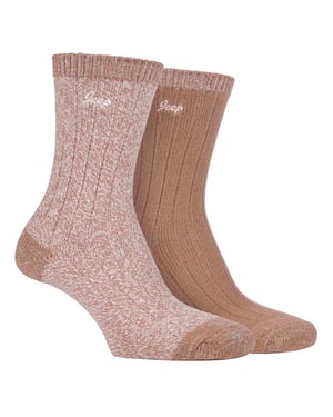 Jeep - 2 Pack Ladies Supersoft Hiking Boot Socks