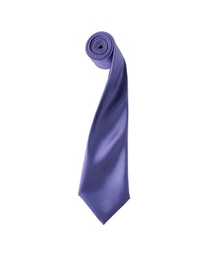 Premier Mens Plain Satin Tie (Narrow Blade) (Pack of 2) (Purple)