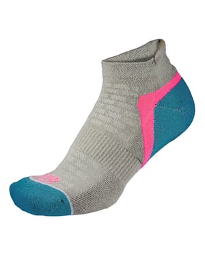 1000 Mile - Ladies Active Low Cut Repreve Seamless Sports Socks - Silver / Teal