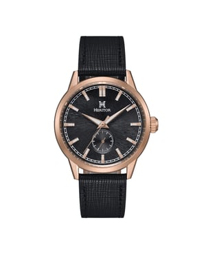 Heritor Automatic Argento leren band horloge