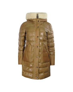 Parajumpers Demi speciaal bruin lang leren donsjack
