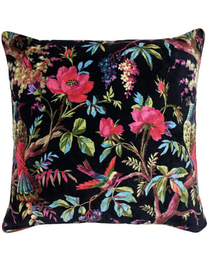 Paoletti Paradise Tropical Velvet Square Cushion Cover