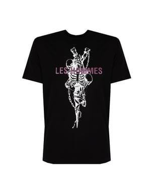 Les Hommes T-shirt Skelett Svart Herr