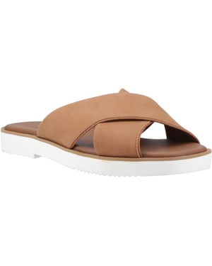 TOMS Mae Crossover Leather Bruna sandaler för kvinnor