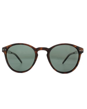 Polaroid ronde unisex mat Havana groen gepolariseerde zonnebril