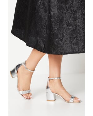 Thelma Ankle Strap Medium Block Heeled Sandals