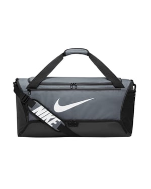 Nike Brasilia Swoosh Training 60L Duffeltas (IJzergrijs/Zwart/Wit)