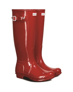 Hunter Original Tall Gloss Rubberen Rode Militaire Damesregenlaarzen