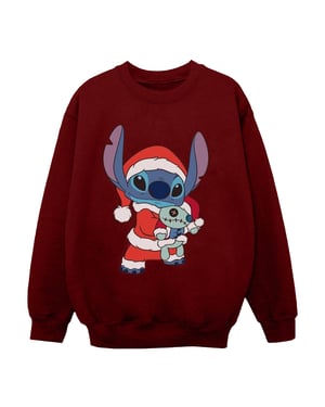 Disney Meisjes Lilo en Stitch Kerstmis Sweatshirt (Bourgondië)