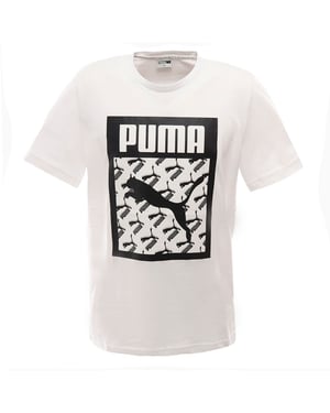 Puma Logo Fill Mens White T-Shirt