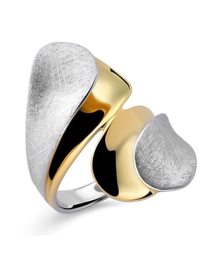 Orphelia Dames 925 Sterling Zilveren Ring - Zilver/Goud ZR-7508