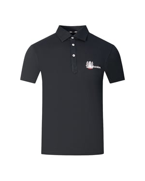 Aquascutum Aldis Brand London Logo Black Polo Shirt