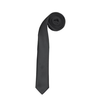 Premier Tie - Mens Slim Retro Work Tie (Black)