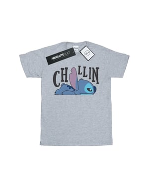 Disney Womens/Ladies Lilo And Stitch Chillin Cotton Boyfriend T-Shirt (Sports Grey)