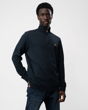 Lyle & Scott Heren Geborduurd Half Rits Sweatshirt