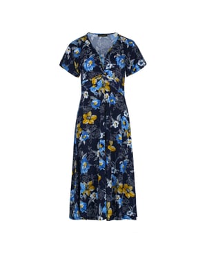 Marine Print midi-jurk met vlinderstrik