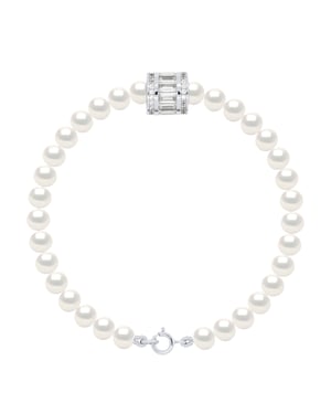 Armband Rij van Echte Gekweekte Zoetwaterparels Semi Rond 5-6 mm