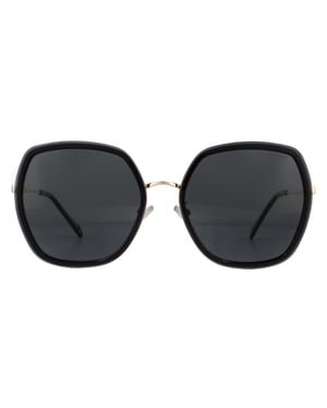 Polaroid Square Womens Grey Gold Grey Polarized Sunglasses
