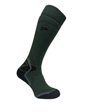 Dr Hunter - Mens Merino Wool Long Knee High Padded Heel Green Socks