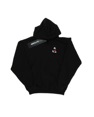Disney Mens Mickey Mouse Kickin Retro Chest Hoodie (Black)