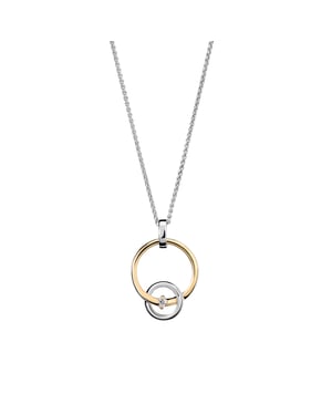 Orphelia 'Antoine' Dames 925 Sterling Zilveren Ketting met Hanger - Zilver/Goud ZH-7503/1