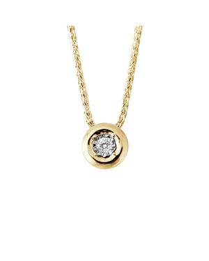 Ketting Diamond Solitaire 0020 Cts Serti Illusion 0,50 Cts Yellow Gold
