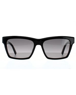Saint Laurent Rectangle Unisex Shiny Black Grey Gradient Sunglasses