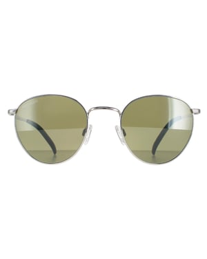 Serengeti ronde unisex glanzend zilver mineraal gepolariseerd 555 nm hamel