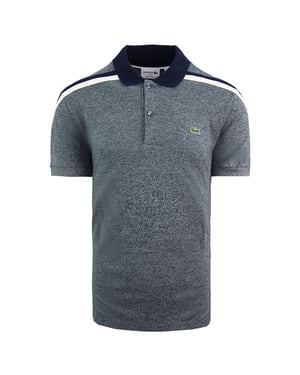 Lacoste Taping Herr Marl Blå Polo Shirt