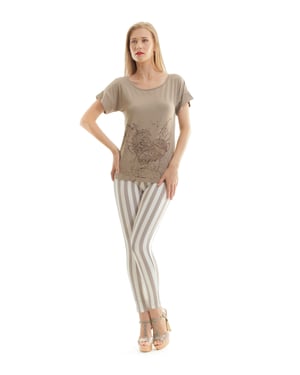 Bedrukte Micromodale Tee