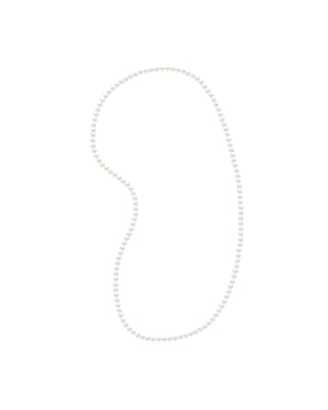 OPERA Ketting Zoetwaterparels Barok 6-7mm Wit Lengte 80 cm
