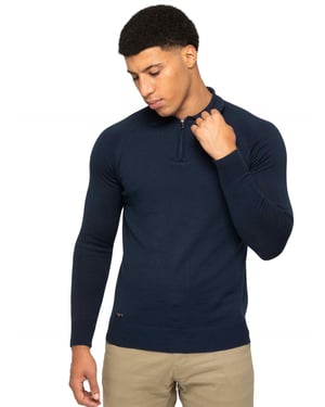 Enzo Milano | Mens Half Zip Polo Jumper