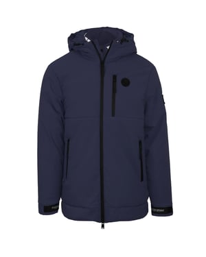 Plein Sport Padded Small Circular Logo Branded Navy Blue Jacket