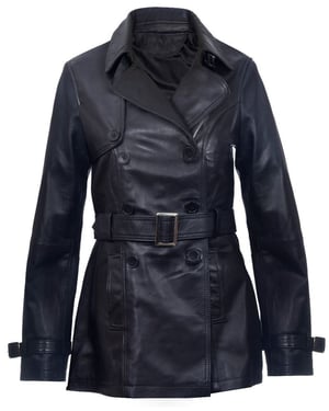 Halflange lederen trenchcoat voor dames - Oakham