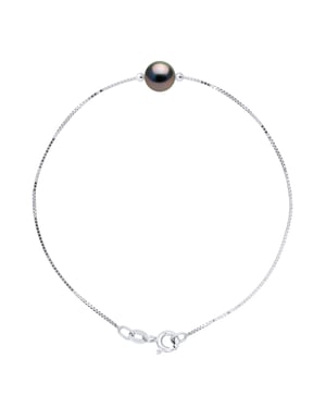 Chain Armband met Pearl Ronde 8-9 mm TAHITI 925