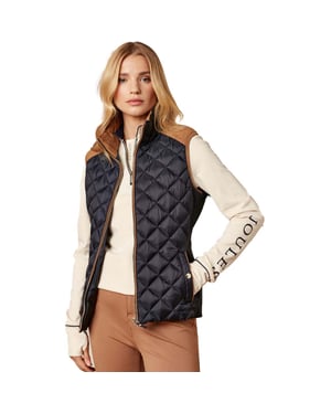 Joules Womens Braemar Luxe Showerproof Diamond Quilted Gilet