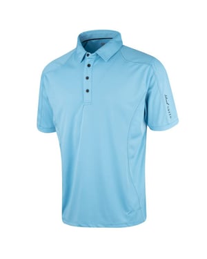 Island Green Heren Gestikt Golf Poloshirt (Turquoise)